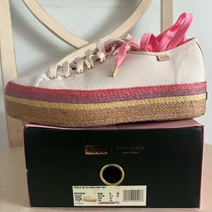 kate spade x Keds Pink Purple and Cream Sneakers Retro Style
